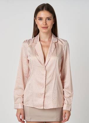Chemisier tissage crêpe manches longues rose ANDY & LUCY femme