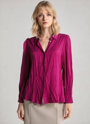 Chemisier coupe fluide manches longues violet LA PETITE ETOILE femme