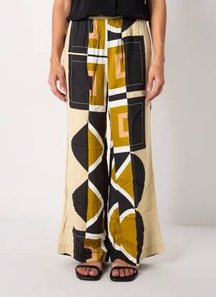 Pantalon large tissage popeline taille normale noir MAT. femme