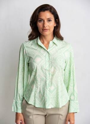 Chemisier coupe cintrée manches longues vert TRAMONTANA femme