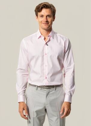 Chemise manches longues coupe droite rose EDISSON HARRY'S homme
