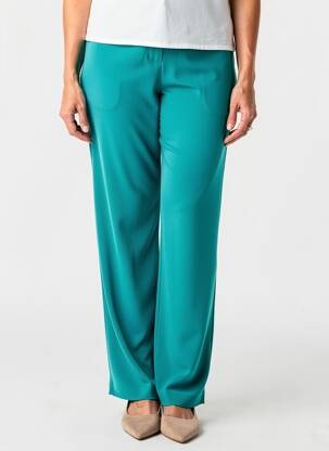 Pantalon droit tissage crêpe taille normale vert GREGORY PAT femme