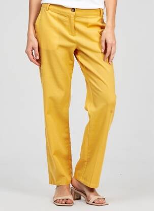 Pantalon droit tissage crêpe taille normale orange C'EST BEAU LA VIE femme