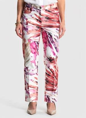 Pantalon droit tissage popeline taille normale rouge GREGORY PAT femme