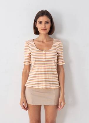 T-shirt stretch manches courtes orange ARTLOVE femme