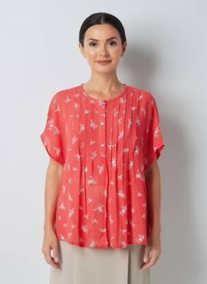 Blouse légère et transparente manches courtes rouge NUMPH femme