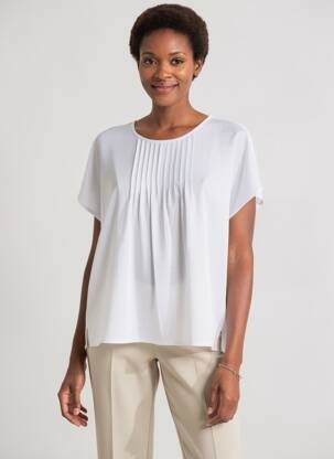 Top stretch manches courtes blanc NUMPH femme