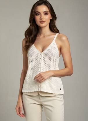 Top stretch fines bretelles beige LA PETITE ETOILE femme