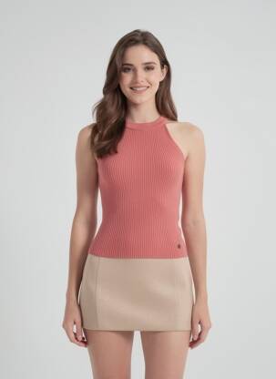 Top stretch sans manche rose LA PETITE ETOILE femme