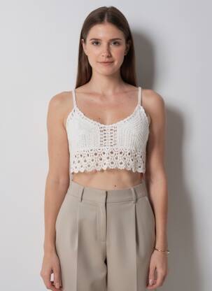 Top stretch fines bretelles beige LA PETITE ETOILE femme