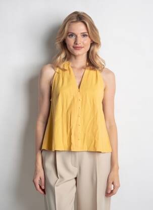 Top coupe fluide manches courtes jaune LA PETITE ETOILE femme