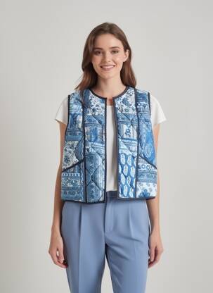 Gilet sans manche poches bleu LA PETITE ETOILE femme