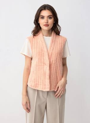Gilet sans manche coupe droite orange clair LA PETITE ETOILE femme