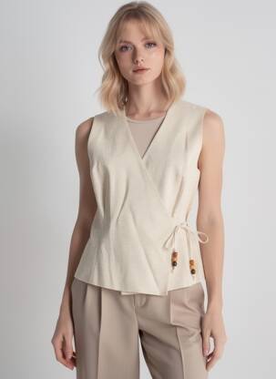Gilet sans manche doublure beige LA PETITE ETOILE femme