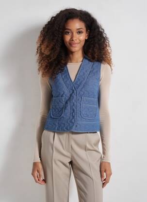 Gilet sans manche poches bleu LA PETITE ETOILE femme