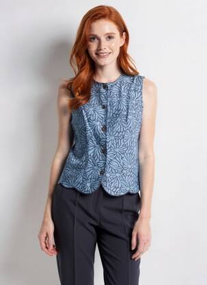 Gilet sans manche coupe cintrée bleu LA PETITE ETOILE femme