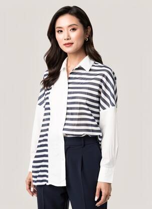 Chemisier manches courtes manches courtes blanc AN II VITO femme