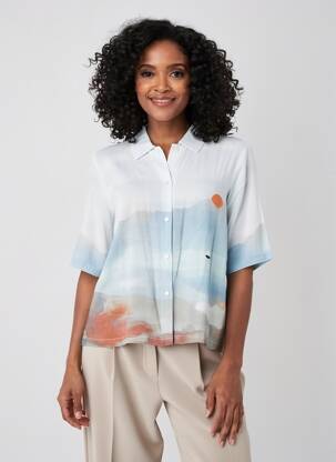 Chemisier manches courtes manches courtes bleu NICE THINGS femme