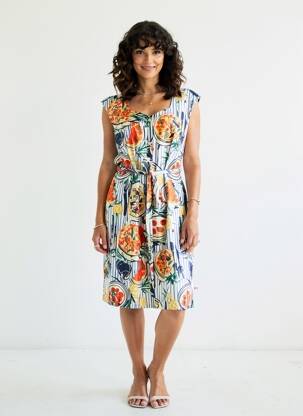 Robe mi-longue manches courtes manches courtes bleu BLUTSGESCHWISTER femme