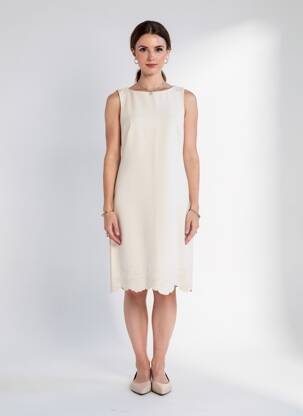 Robe mi-longue sans manche sans manche beige ESQUALO femme