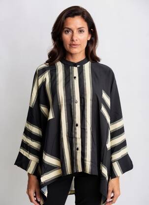 Tunique manches longues col rond noir MAT. femme