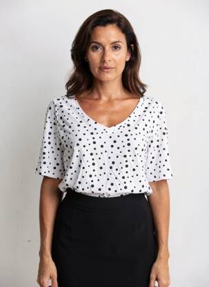 Top manches courtes manches courtes blanc SOPHIA femme