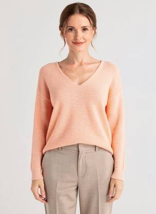 Pull col v manches longues orange ESQUALO femme
