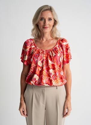 Top stretch manches courtes orange YEST femme