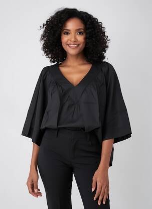 Top manches courtes manches courtes noir MAT. femme