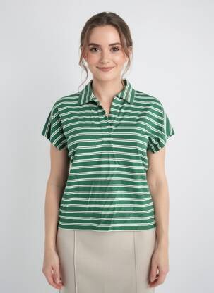 Top stretch manches courtes vert NICE THINGS femme