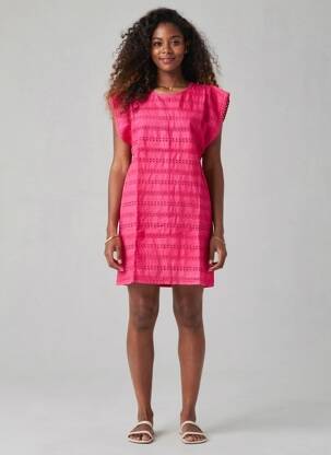 Robe courte manches courtes manches courtes rose BELLAWAY femme