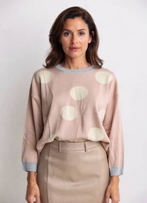 Pull coupe droite manches 3/4 rose ANGELA DAVIS femme