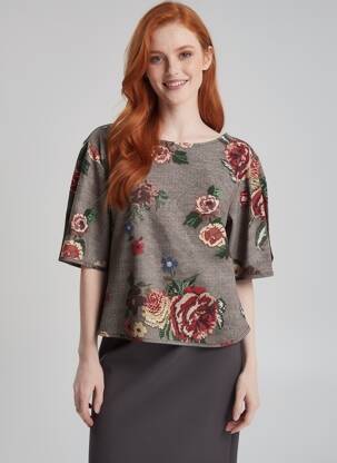 Top manches courtes manches courtes marron ANTONELLO SERIO femme