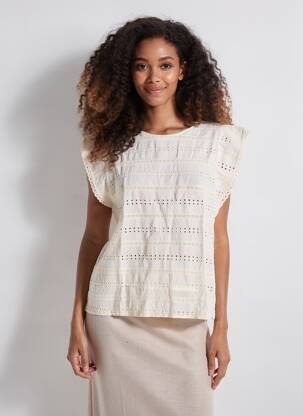 Top manches courtes manches courtes blanc BELLAWAY femme