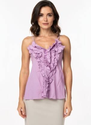 Top coupe cintrée sans manche violet BELLAWAY femme