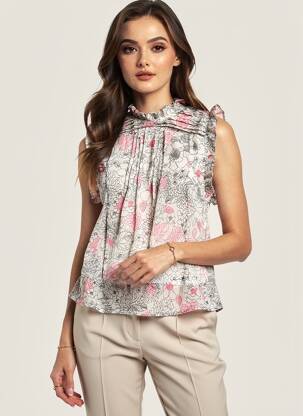 Top coupe fluide manches courtes blanc BELLAWAY femme