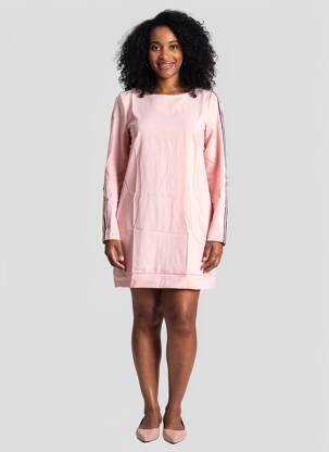 Robe courte manches longues manches longues rose MARYLEY femme
