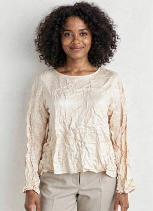 Blouse col rond manches longues beige ANGELA DAVIS femme
