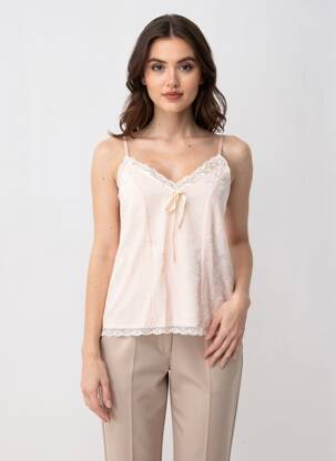 Top manches bretelles ajustables fines bretelles rose NAS.TY CO' femme
