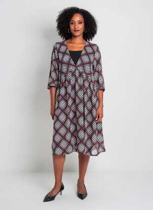 Robe mi-longue manches 3/4 manches 3/4 noir ANTONELLO SERIO femme