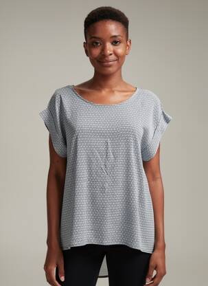 Tunique manches courtes col rond bleu ME femme