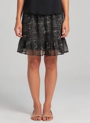 Jupe courte coupe évasée noir REDSOUL femme