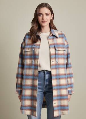 Manteau long coupe droite sans capuche bleu LEVI'S femme