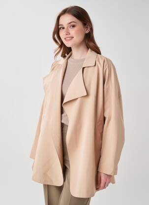 Trench tissage popeline sans capuche rose TEDDY SMITH femme