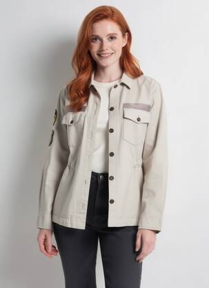 Veste casual poignets boutonnés avec fente gris FREEMAN T.PORTER femme