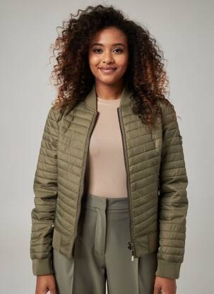 Blouson effet matière satinée vert SUPERDRY femme