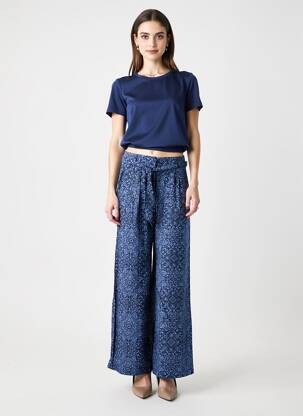 Pantalon large tissage popeline taille haute bleu PEPE JEANS femme