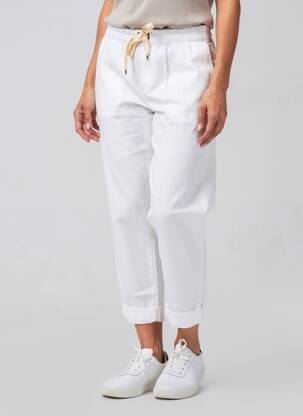 Pantalon 7/8 stretch taille normale blanc ALMANEGRA femme