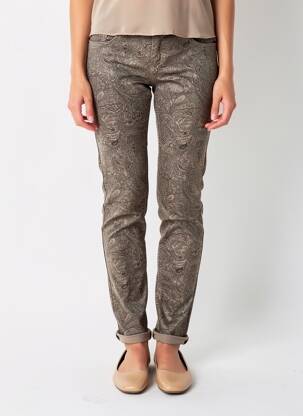 Pantalon slim stretch taille normale gris ALMANEGRA femme