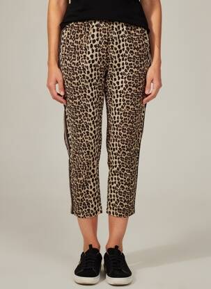 Pantalon 7/8 taille élastique taille normale beige ANGELA DAVIS femme